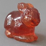 KG-075 Hand Carved genuine Natural Spessartite Garnet in Rabbit bunny animals Shape January birthstone gem gemstone Statue 8cts